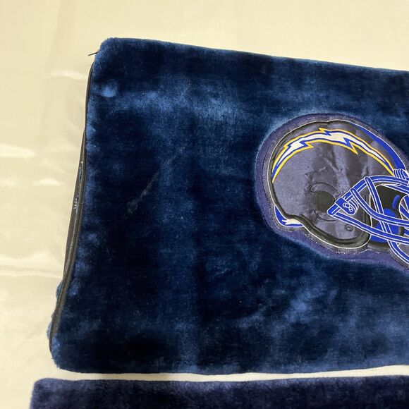 2 NFL San Diego Chargers Fleece Plush Pillowcases Covers Thick Heavy 18X28” - Picture 9 of 15